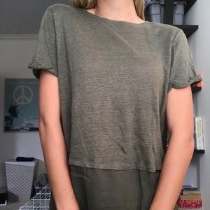 Multi green short sleeved top